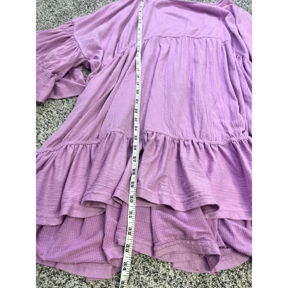 Free People El Mar FP Beach Lavender Purple Ruffle Tiered Mini Dress XS Coverup